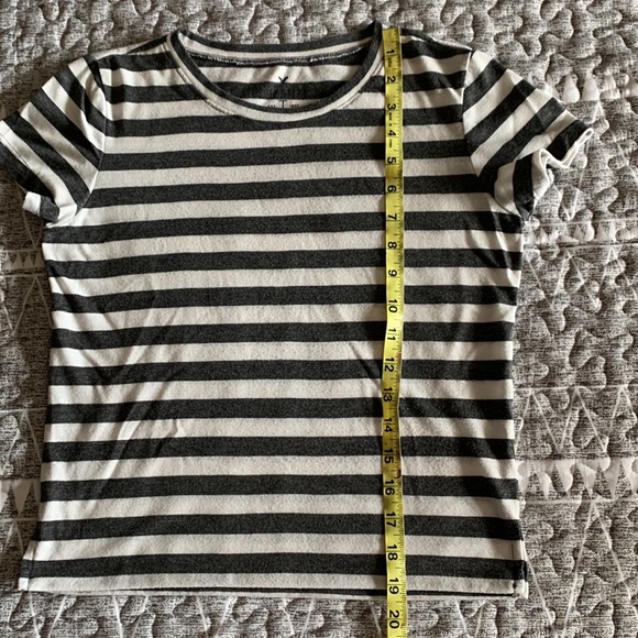 American Eagle AE Soft & Sexy Striped Gray/Off White Juniors Size Small Top - Picture 5 of 5